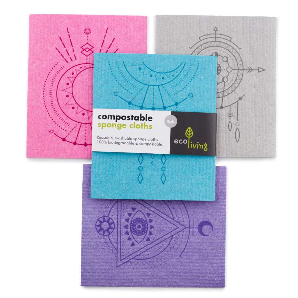 Sponge Clothes Reusable Zero Waste Cleaning Cloths (4 Pack) - The Village Refill