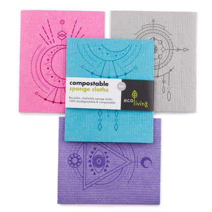Sponge Clothes Reusable Zero Waste Cleaning Cloths (4 Pack) - The Village Refill