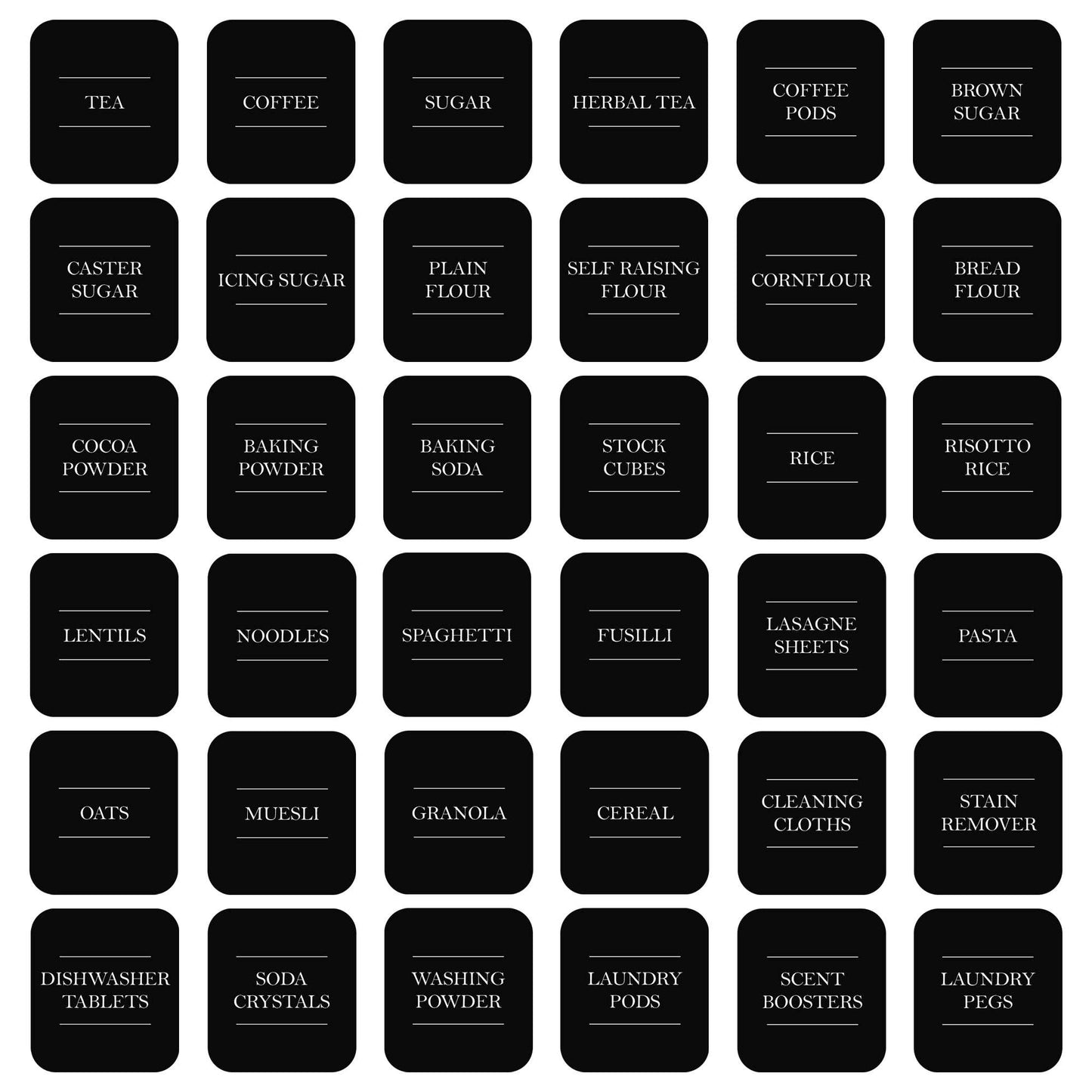 Storage Jar Labels | 36 Pack