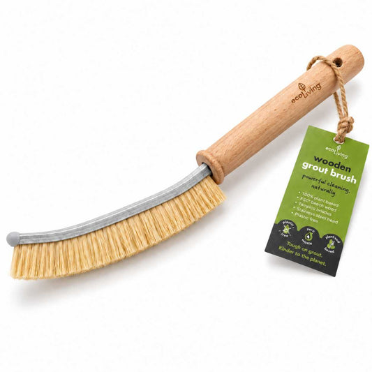 Wooden Tile and Grout Brush with Plant-Based Bristles