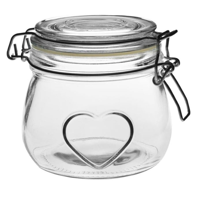 Heart Glass Storage Jar (500ml)