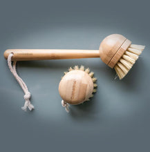 Load image into Gallery viewer, Bamboo dish brush with removable sisal head
