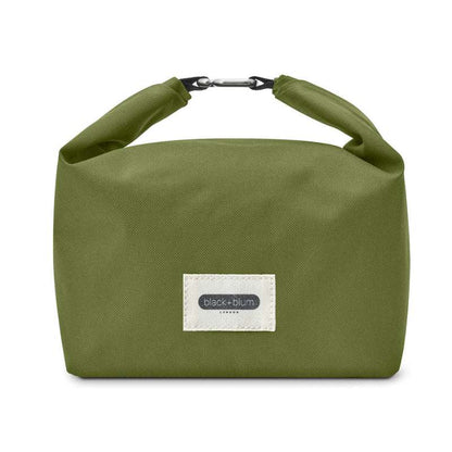 Green bag with a visible brand label on a white background
