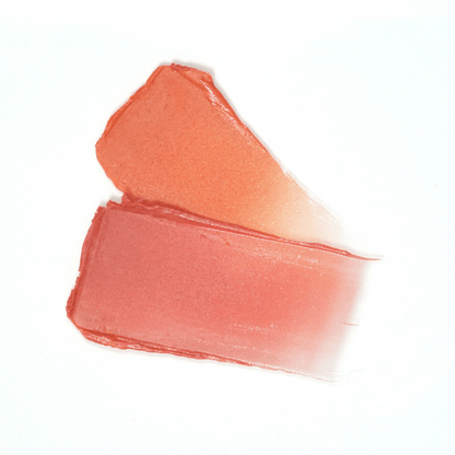 Swatches of natural tinted shades from Colour + Plump Lip Balm (3.5g) showing smooth, creamy texture.