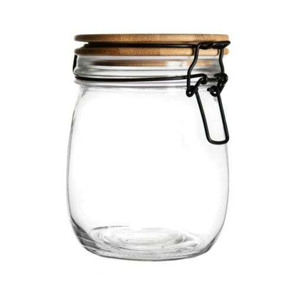 Clip Storage Jar with Wooden Lid