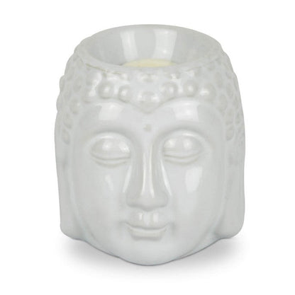 Buddha Head Wax Melter White - Ceramic Oil Burner