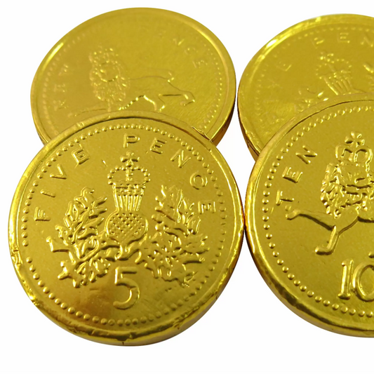 Gold Chocolate Coins (per 100g)