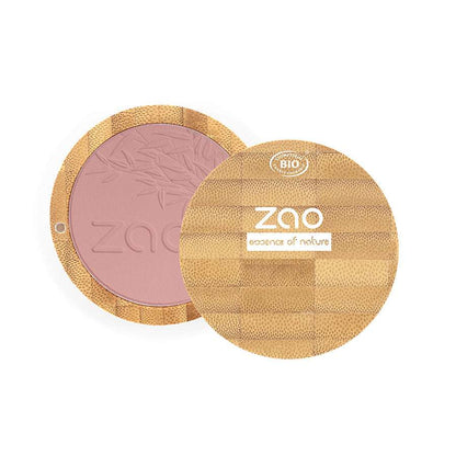 ORGANIC Compact Natural Blusher REFILLABLE in a bamboo-style compact with natural, plastic-free, organic makeup formula