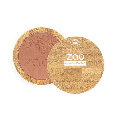ORGANIC Compact Natural Blusher REFILLABLE in a bamboo-style compact with natural plant-based ingredients for a plastic free beauty routine