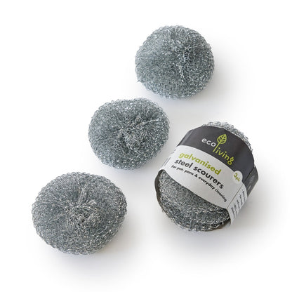 Steel Scourers Pack - 3 Durable Cleaning Scourers for Tough Stains