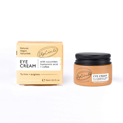 UpCircle eye cream jar and packaging on a white background