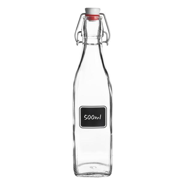 Glass Swing Bottle with Label