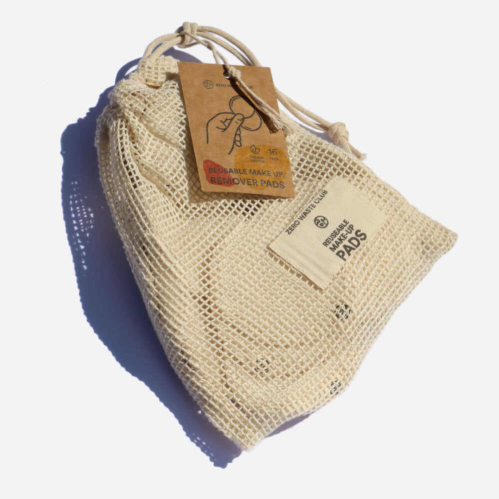 Organic Cotton Make Up Remover Pads & Wash Bag (x16)