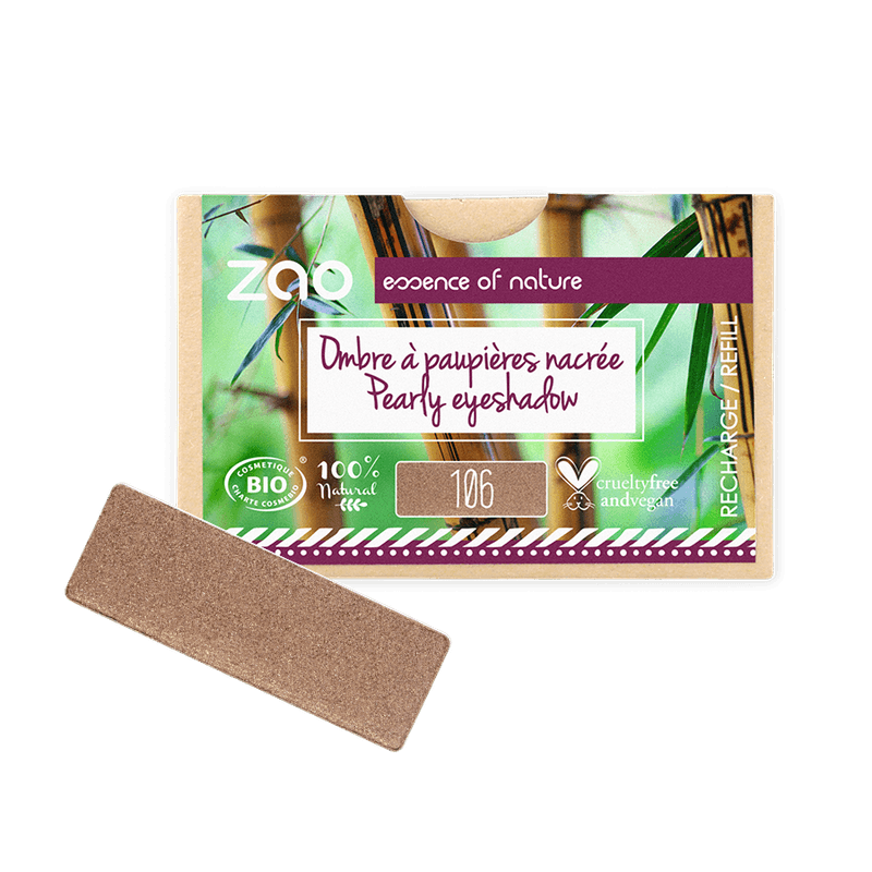 ORGANIC Natural Eye Shadow REFILL with a pearly brown shade, plastic free, cruelty free, and 100% natural ingredients.
