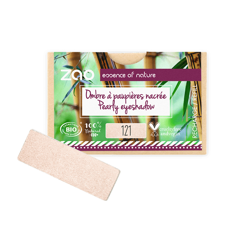 ORGANIC Natural Eye Shadow REFILL in a light pearly shade with eco-friendly and cruelty-free packaging