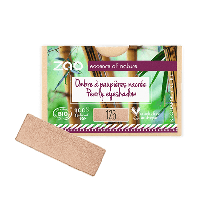 ORGANIC Natural Eye Shadow REFILL in a pearly nude shade, plastic free and cruelty free natural makeup refill.