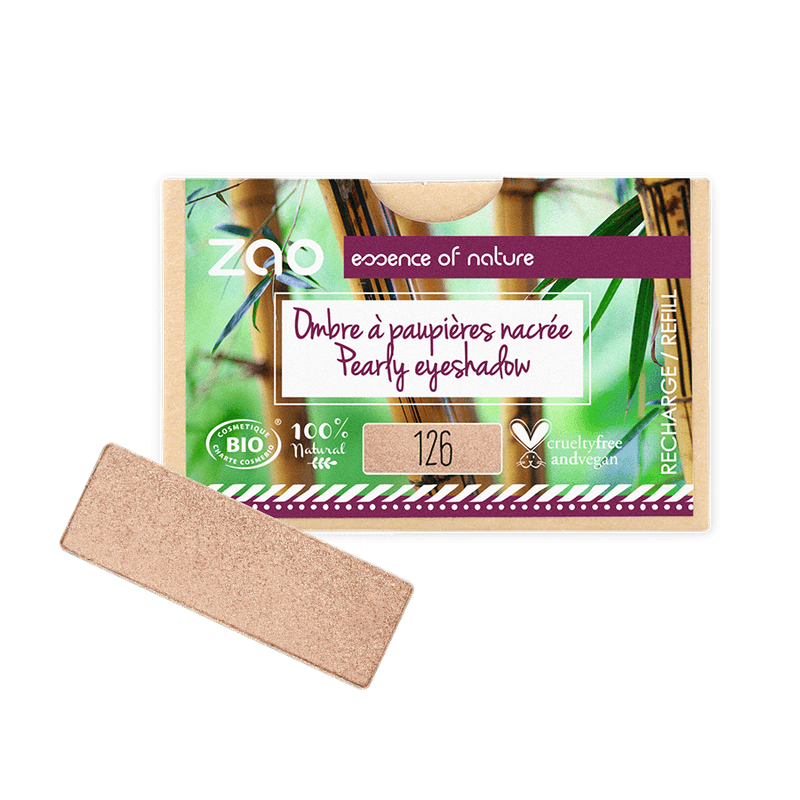 ORGANIC Natural Eye Shadow REFILL in a neutral beige shade with eco-friendly and cruelty-free packaging