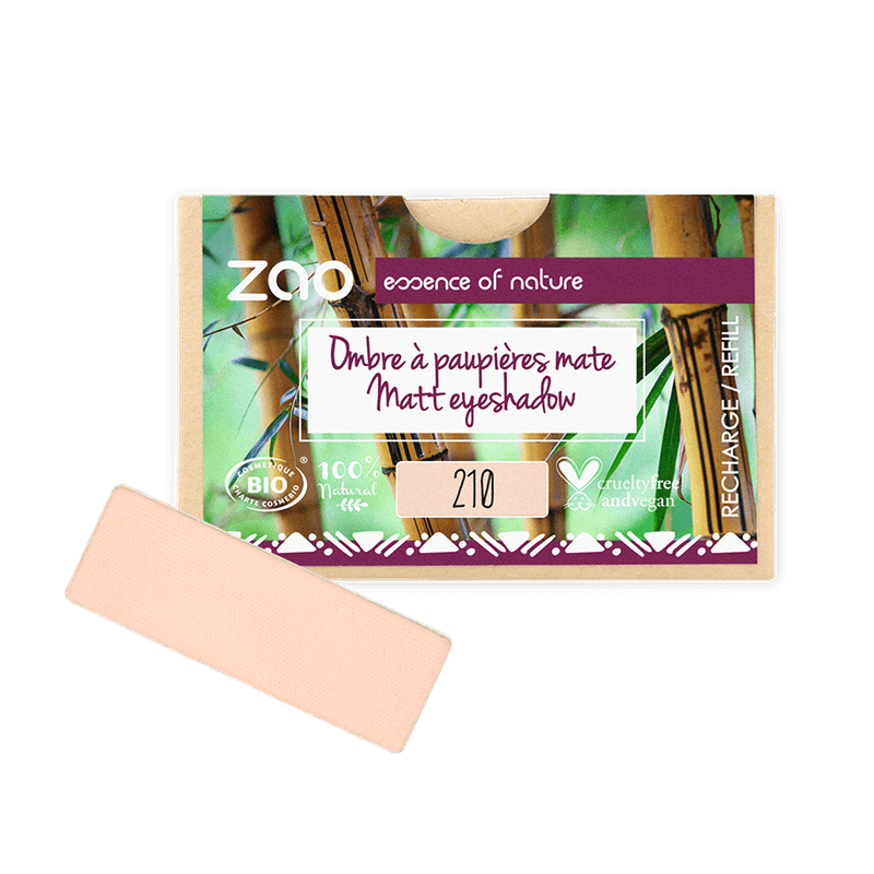 ORGANIC Natural Eye Shadow REFILL in soft matte beige shade with eco-friendly, cruelty-free packaging from The Village Refill