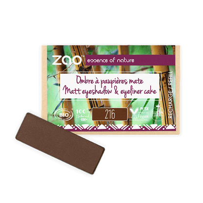 ORGANIC Natural Eye Shadow REFILL in a brown shade with eco-friendly, vegan packaging for natural skincare enthusiasts