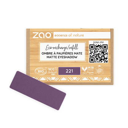 ORGANIC Natural Eye Shadow REFILL matte purple shade in eco-friendly packaging with 100% natural and vegan certification