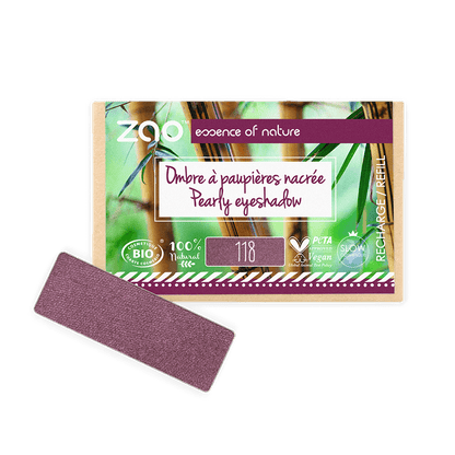 ORGANIC Natural Eye Shadow REFILL in a pearly mauve shade with eco-friendly, plant-based packaging
