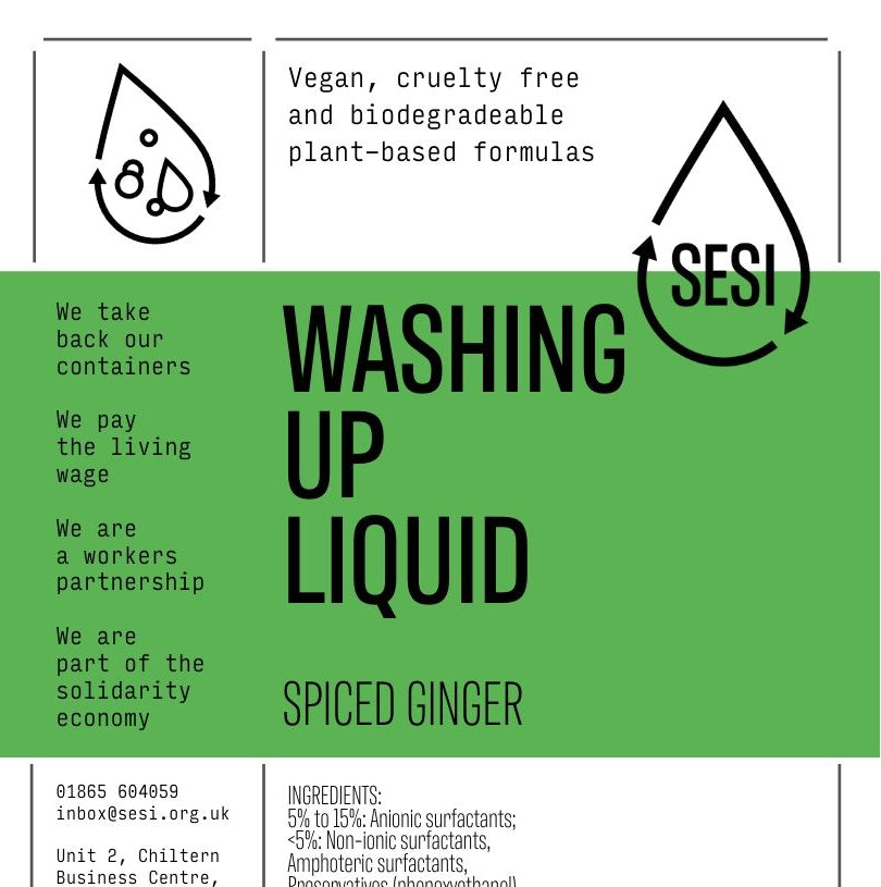 Plant based vegan, cruelty free frangranced liquid washing up liquid