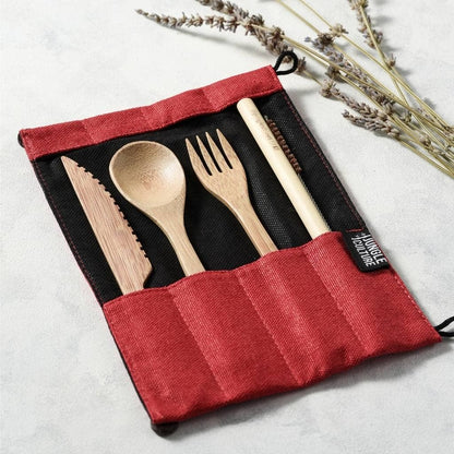 Reusable Bamboo Cutlery Set Handmade