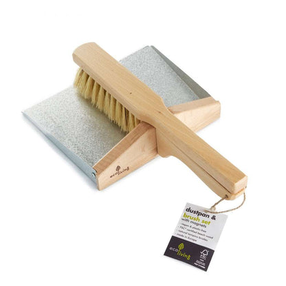 Dustpan and Brush Set - with Magnets (100% FSC) made from natural wood and metal for plastic free household cleaning.