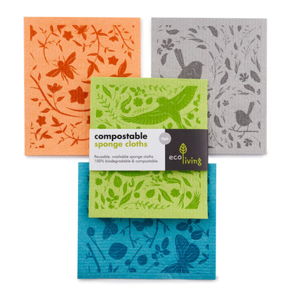 Sponge Clothes Reusable Zero Waste Cleaning Cloths (4 Pack) - The Village Refill