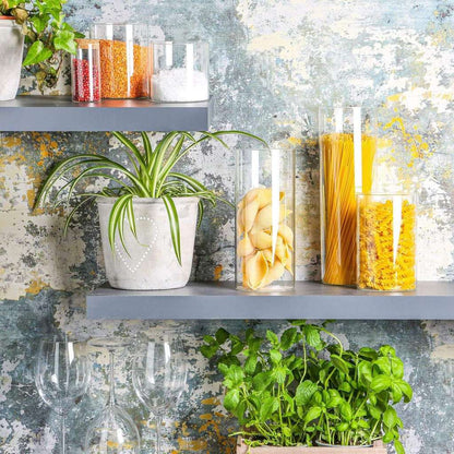 Glass storage jar with wooden Lid