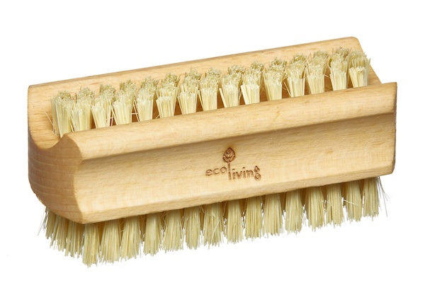 100% Natural Nail Brush with wooden handle and firm natural bristles for effective, eco-friendly nail cleaning and care